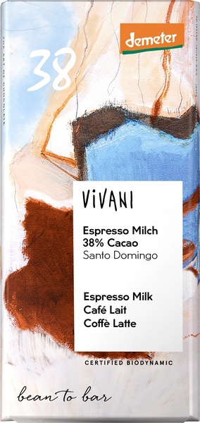 Czekolada mleczna espresso demeter 90 g - vivani (EKO)