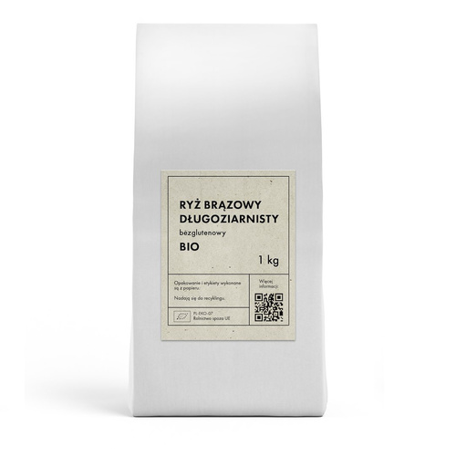 Ryż brązowy długoziarnisty bezglutenowy 1 kg - The Planet (EKO)