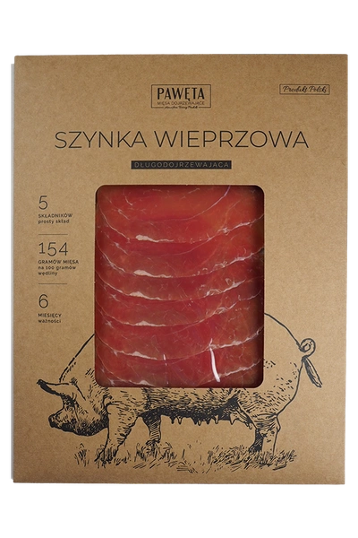 Szynka Wieprzowa Dojrzewająca Plastry 50 G - Pawęta