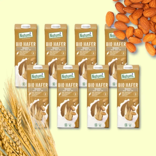Napój owsiano migdałowy bez dodatku cukru 8 x 1 l - Natumi (EKO)