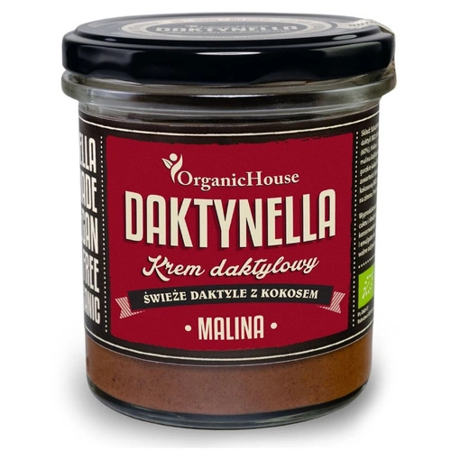 Krem Kokosowo   Daktylowy Malina Bezglutenowy Bio 280 G  -  ORGANIC HOUSE (DAKTYNELLA)