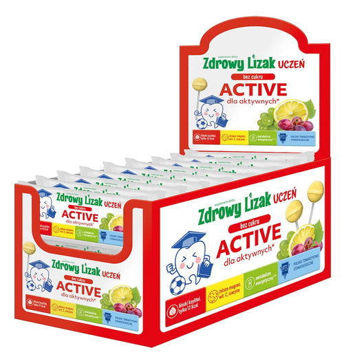 Lizak winogronowo cytrynowy dla aktywnych bez cukru bezglutenowy 6 g - Zdrowy Lizak