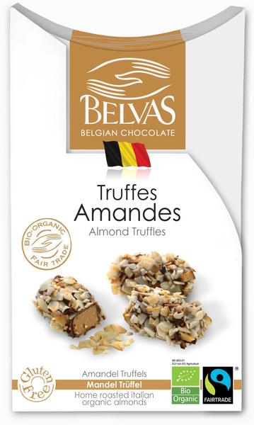 Czekoladki belgijskie trufle z migdałami fair trade bezglutenowe 100 g - Belvas (EKO)