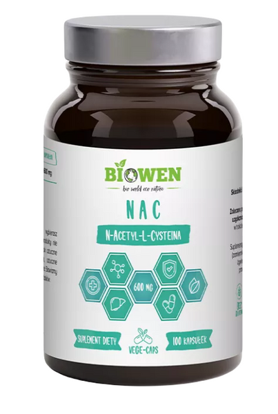 Nac (n-acetylo-l-cysteina) bezglutenowa 100 szt. 600 mg - Biowen