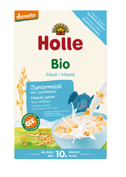 Kaszka Junior Muesli Wieloziarnista z Corn Flakes od 10 msc. 250g - Holle