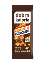 Baton Daktylowy Orzeszki & Czekolada Bez Dodatku Cukru 35 G - Dobra Kaloria