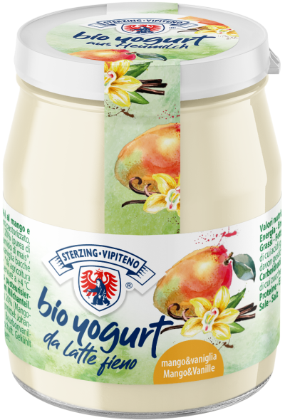 Jogurt mango wanilia z mleka siennego bezglutenowy 150 g - Sterzing-Vipiteno (BIO)