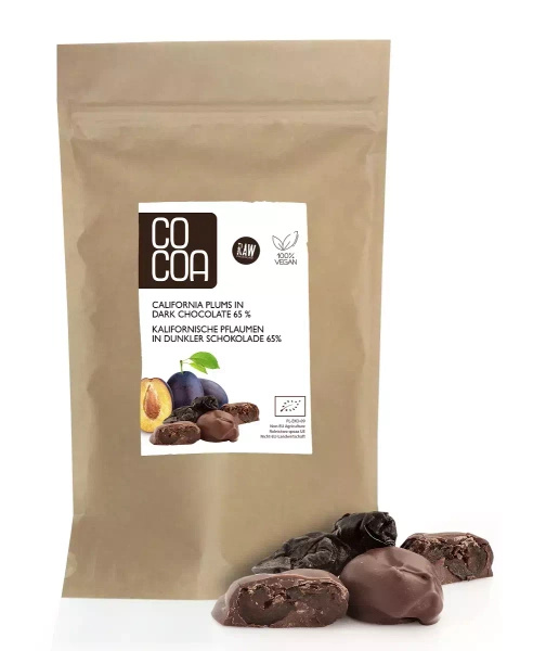 Śliwki Kalifornijskie W Czekoladzie Ciemnej Bio 200 G  -  COCOA