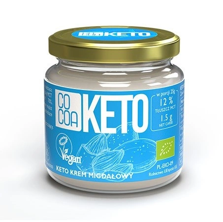 Krem Migdałowy Keto Z Olejem Mct Bez Dodatku Cukru Bio 200 G  -  COCOA