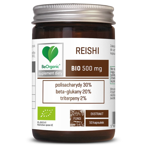 Grzyby reishi ekstrakt 50 szt. 500 mg - Be Organic (EKO)