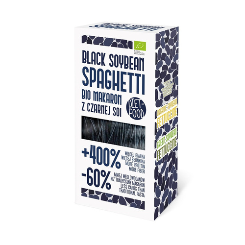 Makaron proteinowy spaghetti (z czarnej soi) bezglutenowy 200 g - DIET-FOOD (BIO)