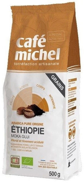 Kawa Ziarnista Arabica 100 % Moka Sidamo Etiopia Fair Trade Bio 500 G  -  CAFE MICHEL