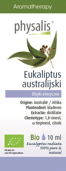 Olejek Eteryczny Eukaliptus Australijski (Eucalyptus Radiata) Bio 10 Ml  -  PHYSALIS