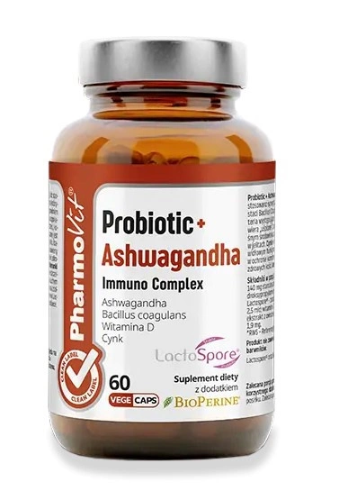 Probiotic + Ashwagandha Immuno Complex Bezglutenowe 60 Kapsułek - Pharmovit (Clean Label)