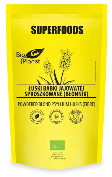 Łuski babki jajowatej sproszkowane błonnik 150 g - Bio Planet (EKO)