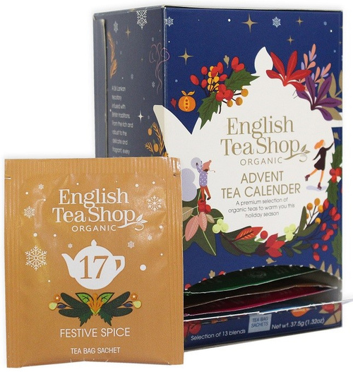 Kalendarz adwentowy herbaciany 13 smaków 37,5 g - English Tea Shop (BIO)