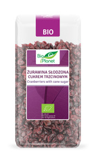 Żurawina Suszona Słodzona Cukrem Trzcinowym 400g - Bio Planet - EKO