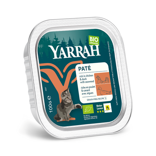 Pasztet dla kota z kurczaka i kaczki z algami morskimi 100 g - Yarrah (EKO)