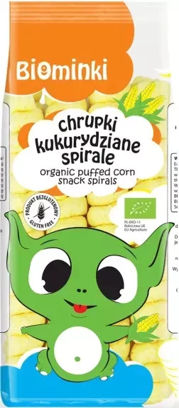 Chrupki Kukurydziane Spirale Bez Glutenu 60g - Biominki