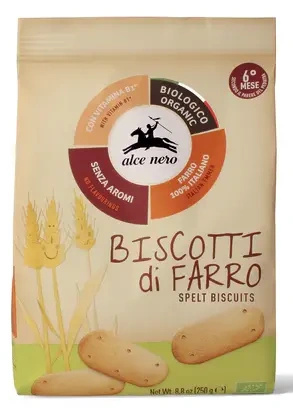 Ciastka z orkiszu z wit. B1 dla dzieci od 6 mcs. 250 g - Alce Nero (EKO)