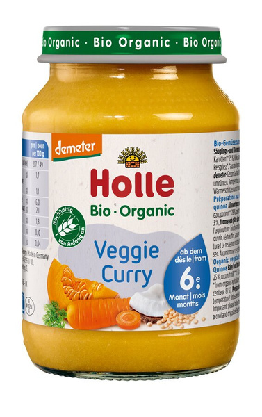 Warzywne curry bez dodatku cukru bezglutenowe od 6 msc. demeter 190 g - Holle (EKO)