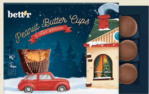 Świąteczny box praliny z kremem orzechowym 12 szt. 156 g - Bett'R (EKO)