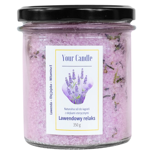 Sól Do Kąpieli Naturalna Z Olejkami Eterycznymi Lawendowy Relaks 350 G  -  YOUR CANDLE