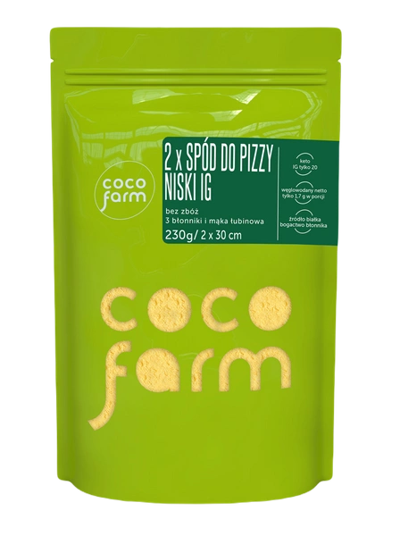 Mieszanka Na Spód Do Pizzy Wysokobłonnikowy 2 Sztuki Bez Dodatku Cukrów 230 G - Coco Farm