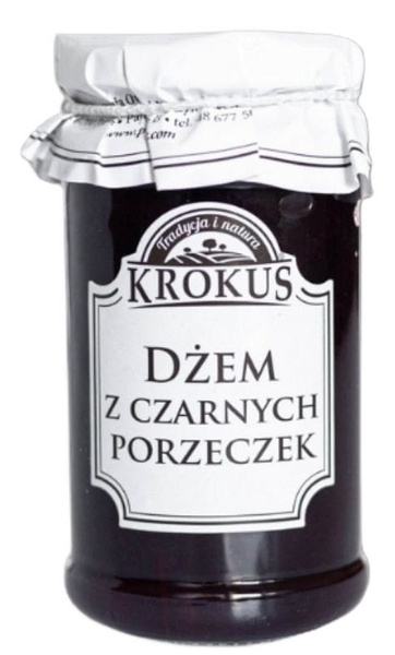Dżem z czarnych porzeczek o obniżonej zawartości cukru bezglutenowy 235 g - Krokus