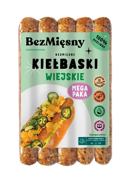 Kiełbaski Wiejskie Roślinne 250 G - Bezmięsny