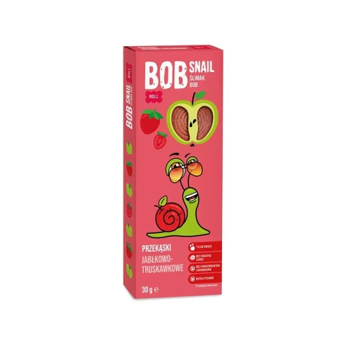 Przekąska bob snail roll jabłko truskawka bez dodatku cukru bezglutenowa 30 g - Bob Snail