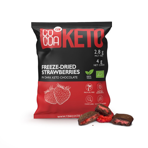 Truskawki w czekoladzie ciemnej keto 40 g - Cocoa (BIO)