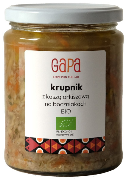Krupnik z kaszą orkiszową na boczniakach 450 g - Gapa (EKO)