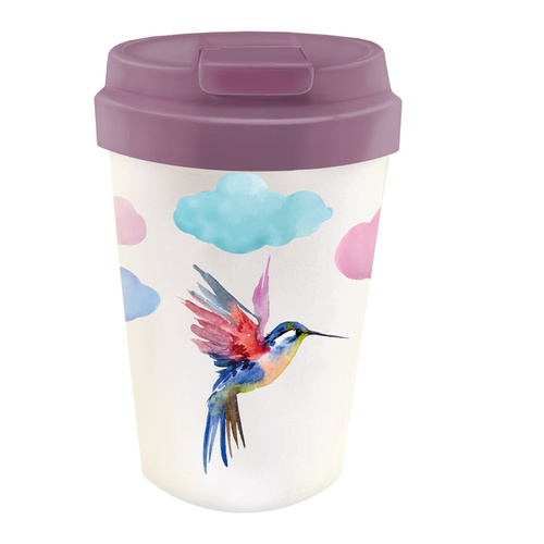 Kubek Podróżny Z Tworzywa Pla Watercolor Bird 350 Ml   -  CHIC-MIC