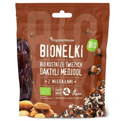 Kostki daktylowe z migdałami bezglutenowe 50 g - Organichouse (Bionelki) (BIO)