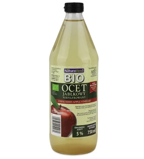 Ocet jabłkowy 5 % niefiltrowany 750 ml - Naturavena (EKO)