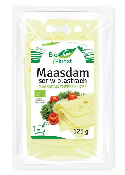 Ser maasdam w plastrach 125 g - Bio Planet (EKO)