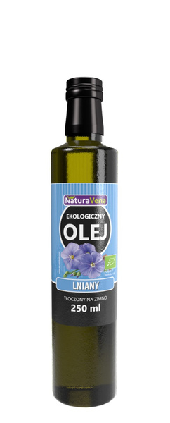 Olej lniany tłoczony na zimno 250 ml - Naturavena (BIO)