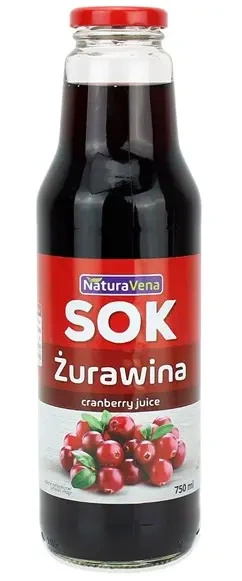 Sok z żurawiny 100 % 750 ml - Naturavena