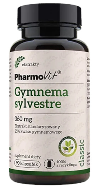 Gurmar ekstrakt bezglutenowa gymnema sylvestre 90 szt. (360 mg) - Pharmovit
