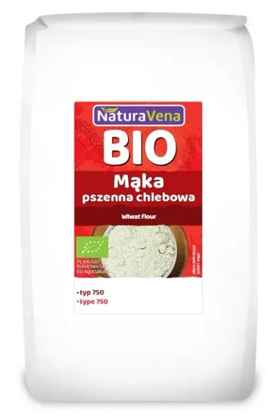 Mąka pszenna chlebowa typ 750 1 kg - NaturaVena (EKO)