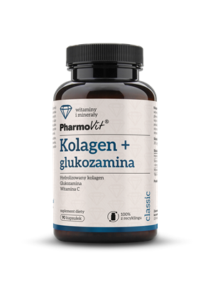 Kolagen + glukozamina bezglutenowe 90 kapsułek - Pharmovit