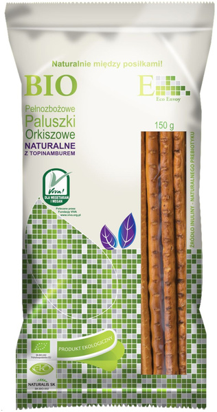 Paluszki orkiszowe pełnoziarniste naturalne z topinamburem 150 g - Envoy (EKO)