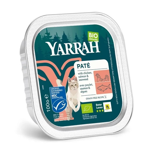 Pasztet dla kota z łososia z algami morskimi 100 g - Yarrah (EKO)