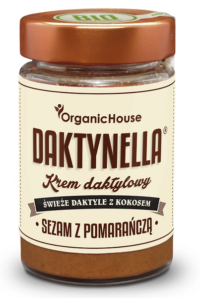 Krem Kokosowo   Daktylowy Z Sezamem I Pomarańczą Bezglutenowy Bio 190 G  -  ORGANIC HOUSE (DAKTYNELLA)