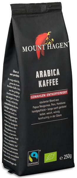 Kawa mielona bezkofeinowa arabica 100 % fair trade 250 g - Mount Hagen (EKO)