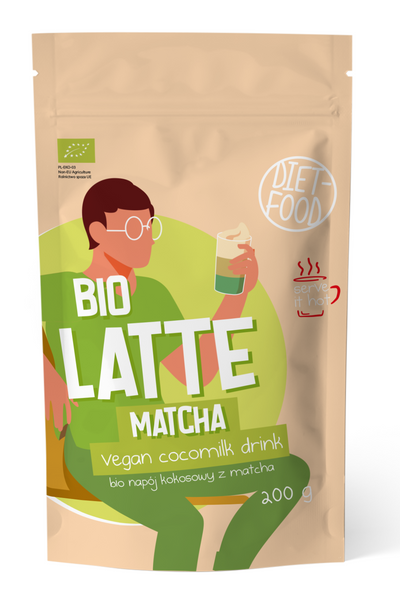 Latte matcha napój kokosowy z matchą 200 g - DIET-FOOD (BIO)