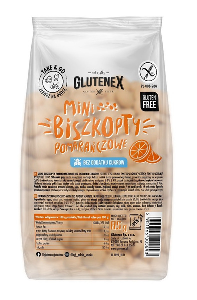 Biszkopty mini pomarańczowe bezglutenowe 85 g - Glutenex