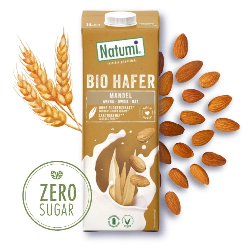 Napój owsiano migdałowy bez dodatku cukru 1 l - Natumi (EKO)