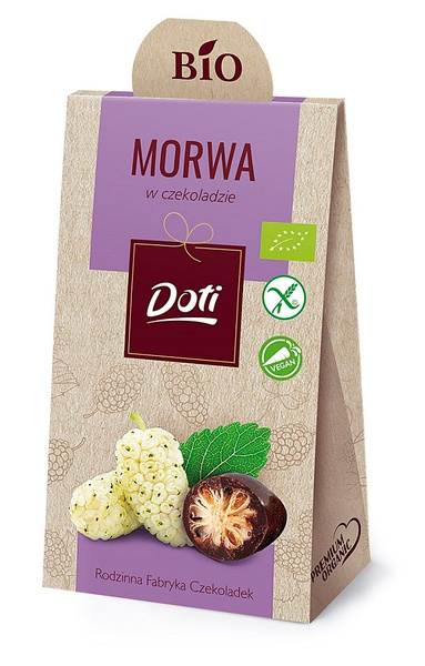 Morwa Biała W Czekoladzie Deserowej Bezglutenowa Bio 50 G  -  DOTI